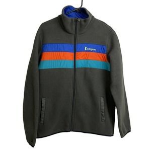 Cotopaxi Teca Fleece Jacket Medium Men Full Zip Gray Retro Stripe Outdoor Hiking